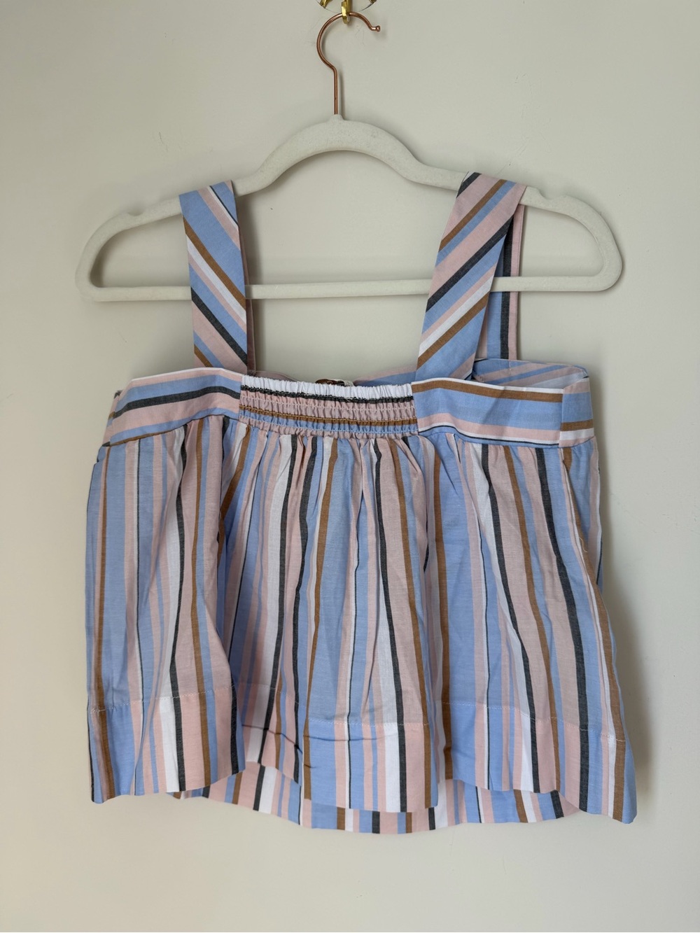 Caroline Constas Pink Blue and Tan Striped cotton Tank Top and shorts set - Picture 7 of 7